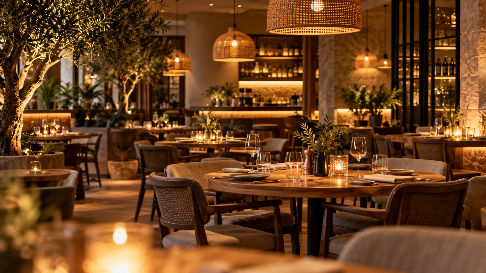 Warm and inviting restaurant dining interior